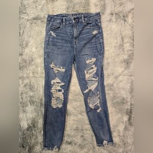 American Eagle Outfitters Ripped Blue Skinny Jeans